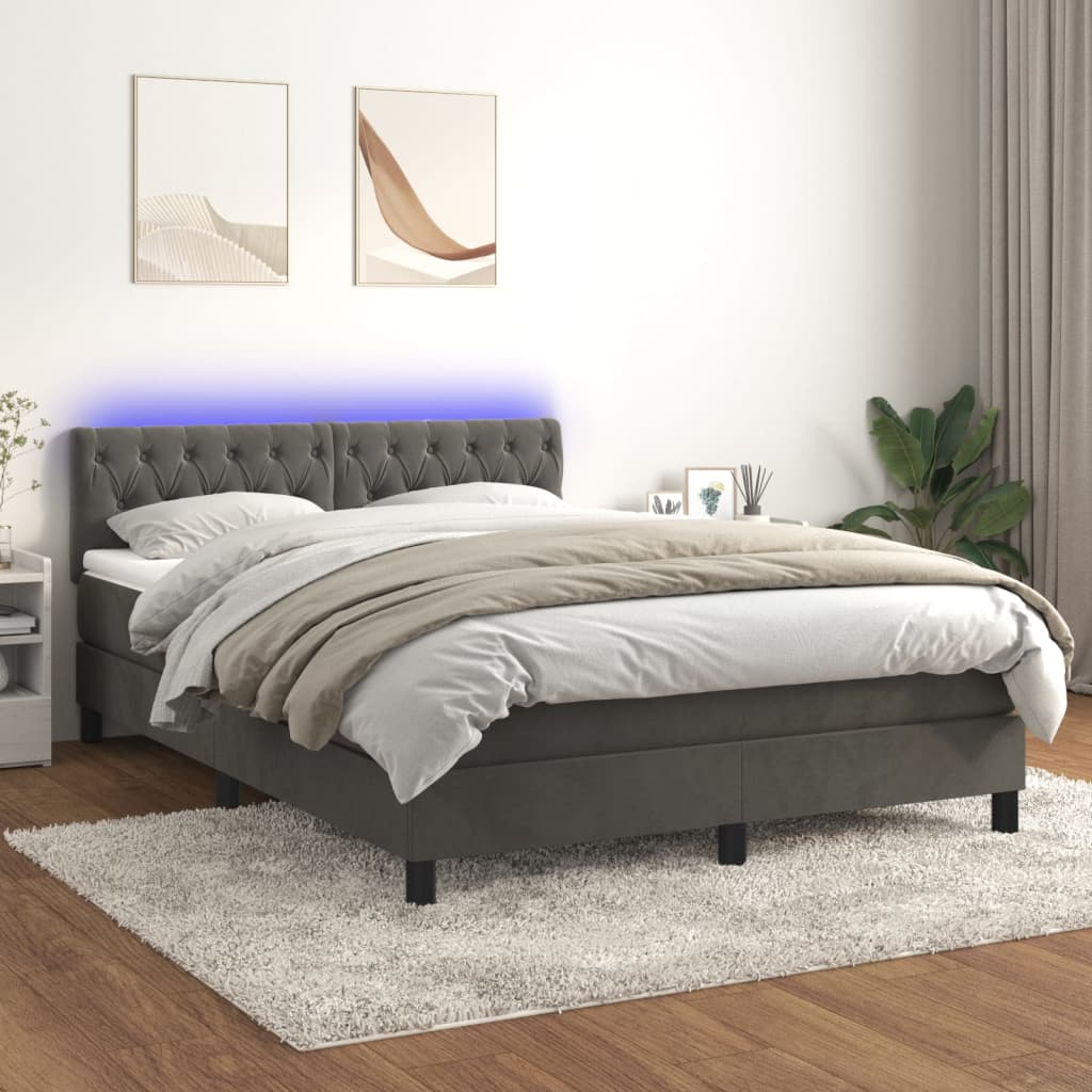 Boxspringbett ''Stitched'' mit Matratze & LED 140x200 cm