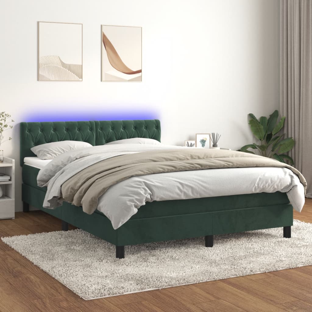 Boxspringbett ''Stitched'' mit Matratze & LED 140x200 cm