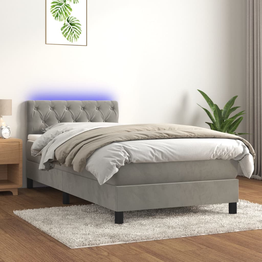 Boxspringbett ''Stitched'' mit Matratze & LED 80x200 cm