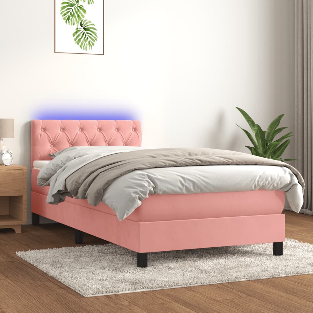 Boxspringbett ''Stitched'' mit Matratze & LED 80x200 cm