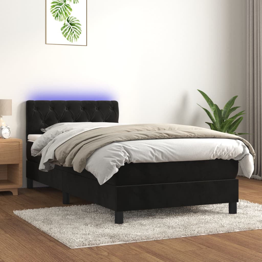 Boxspringbett ''Stitched'' mit Matratze & LED 80x200 cm