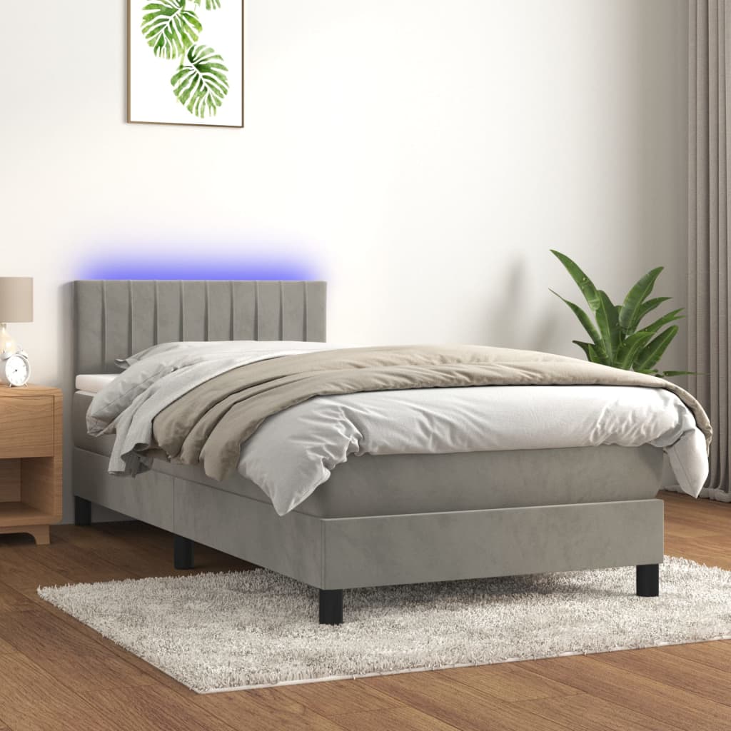 Boxspringbett ''Striped'' mit Matratze & LED 100x200 cm