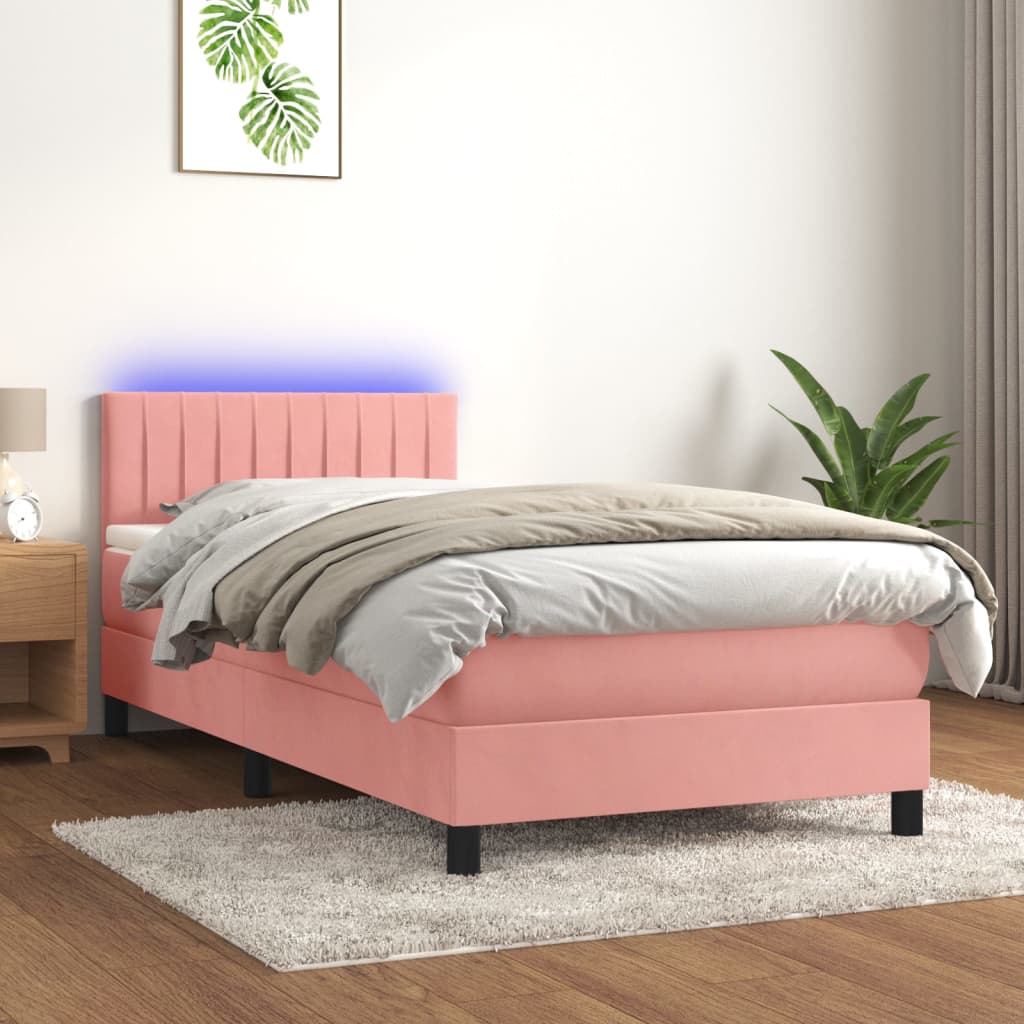 Boxspringbett ''Striped'' mit Matratze & LED 100x200 cm