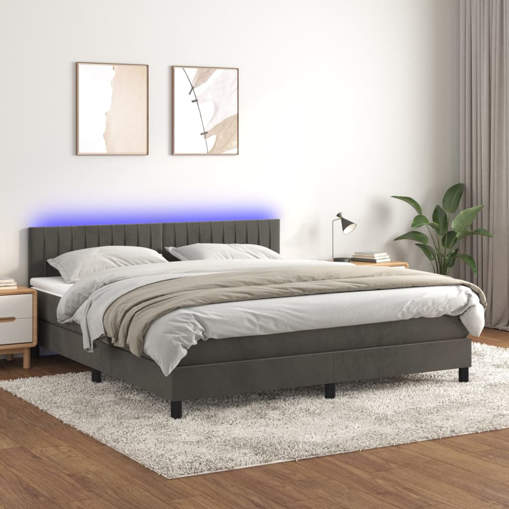 Boxspringbett ''Striped'' mit Matratze & LED 180x200 cm