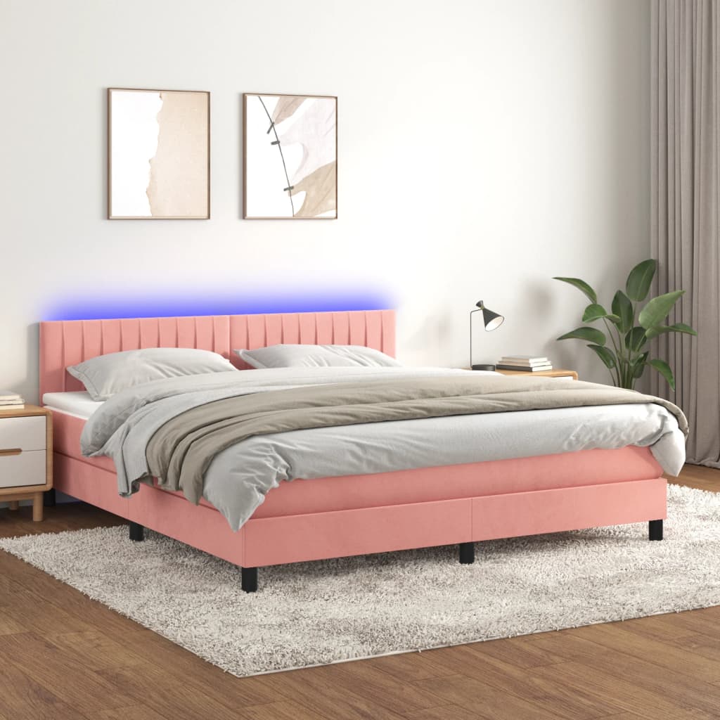 Boxspringbett ''Striped'' mit Matratze & LED 180x200 cm