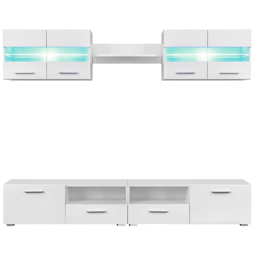 5-tlg. Wohnwand LED-Beleuchtung