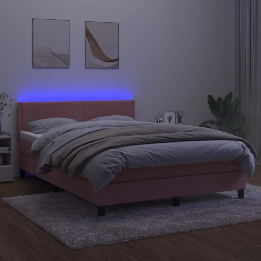 Boxspringbett ''Nailed'' mit Matratze & LED 140x200 cm