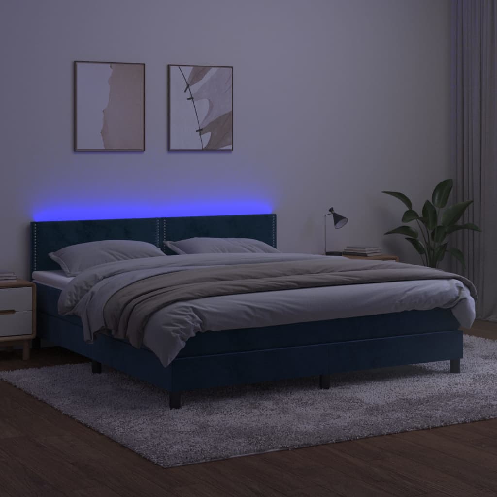 Boxspringbett ''Nailed'' mit Matratze & LED 160x200 cm