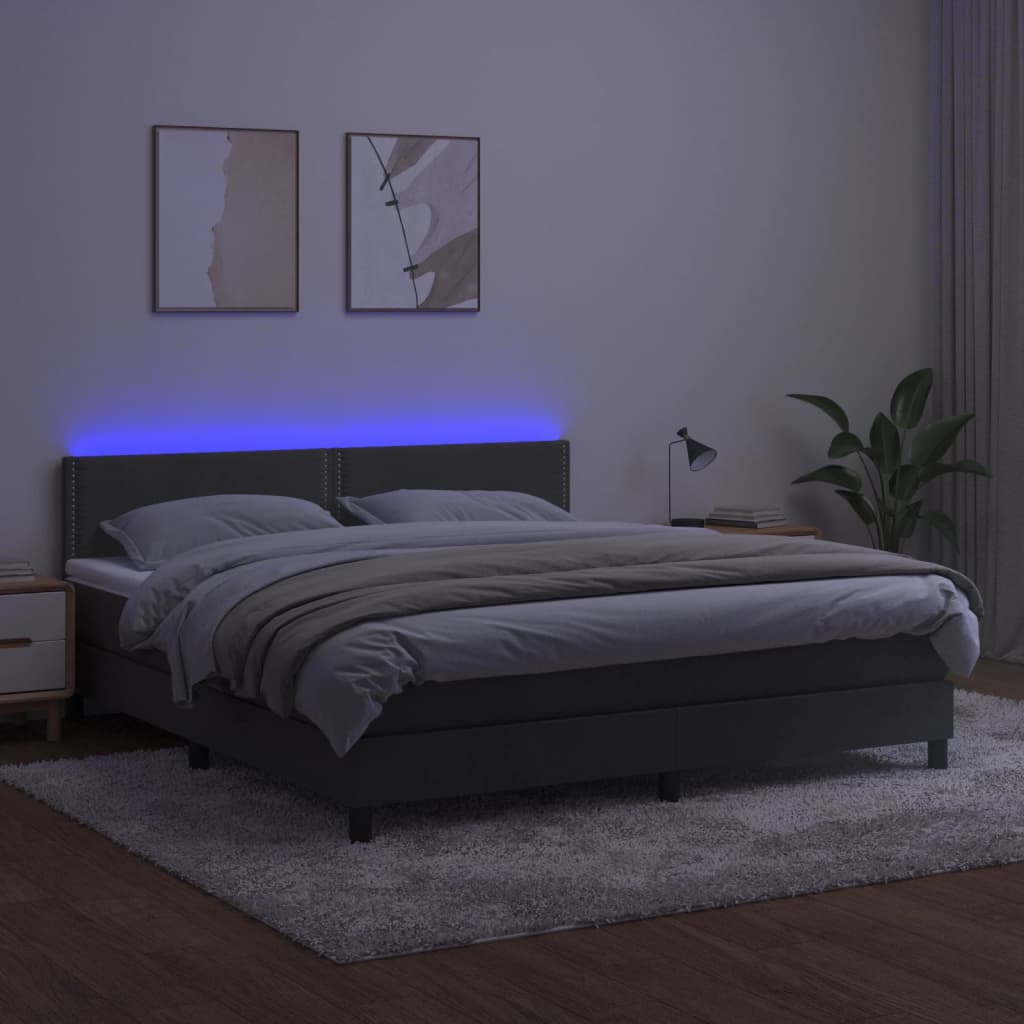 Boxspringbett ''Nailed'' mit Matratze & LED 160x200 cm