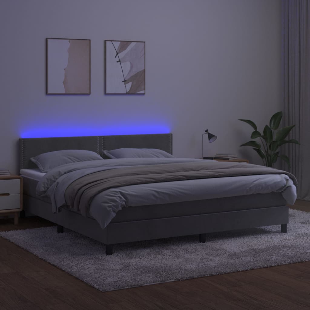 Boxspringbett ''Nailed'' mit Matratze & LED 160x200 cm