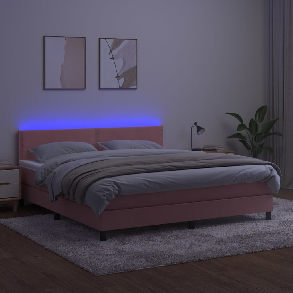 Boxspringbett ''Nailed'' mit Matratze & LED 160x200 cm