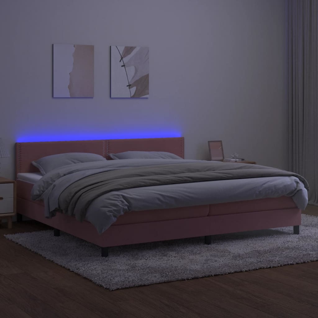 Boxspringbett ''Nailed'' mit Matratze & LED 200x200 cm