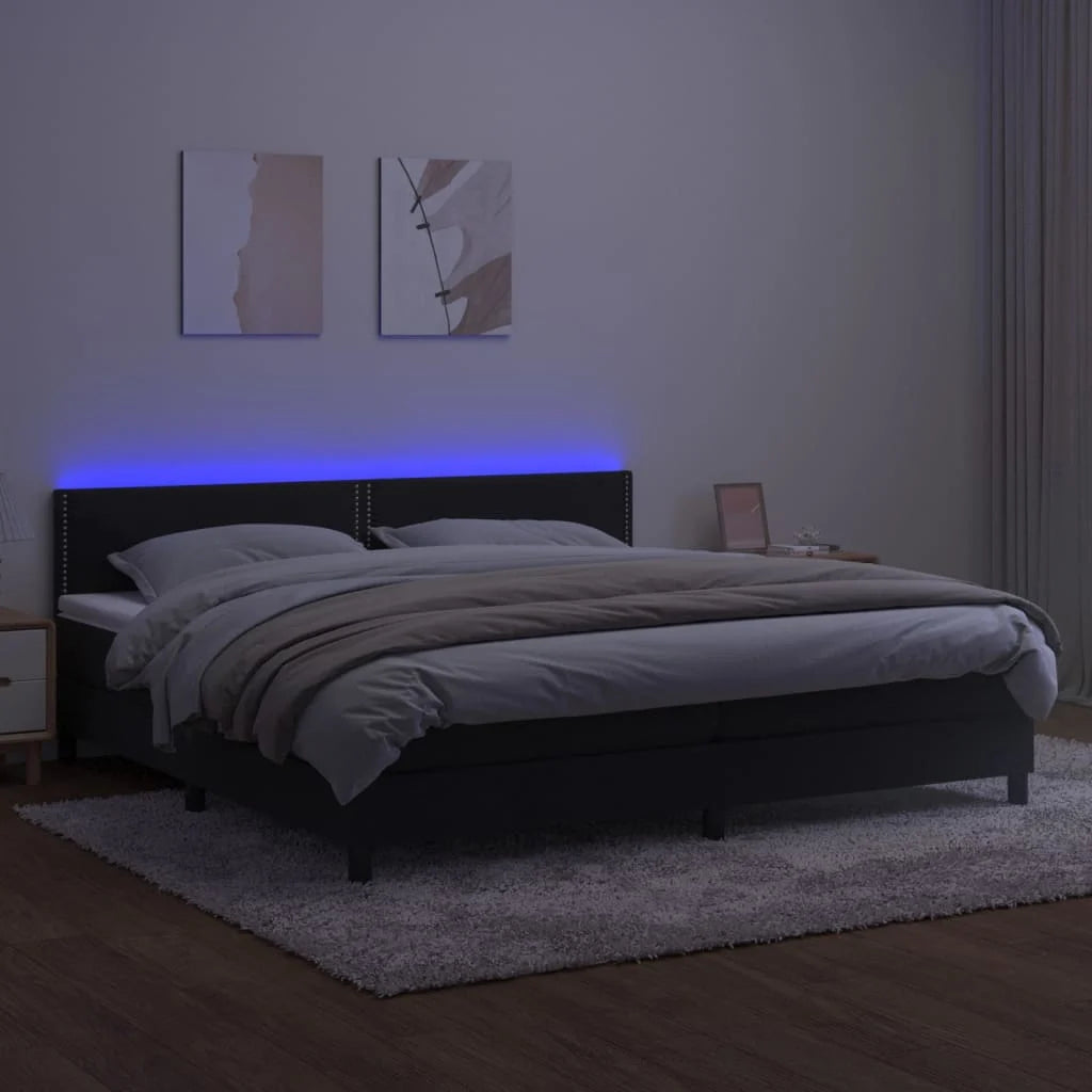 Boxspringbett ''Nailed'' mit Matratze & LED 200x200 cm