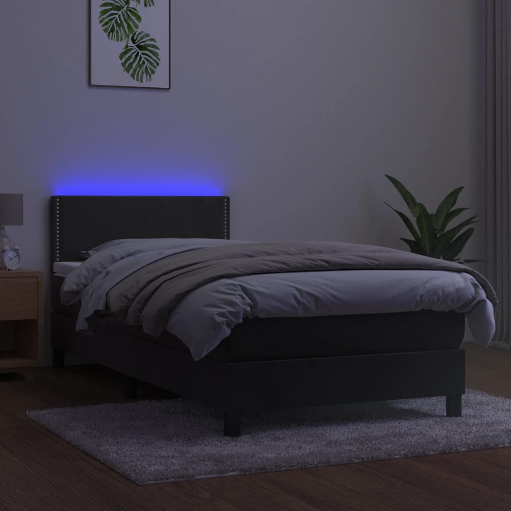 Boxspringbett ''Nailed'' mit Matratze & LED 90x200 cm