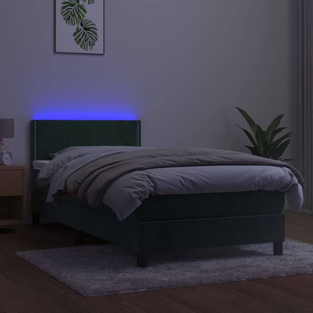 Boxspringbett ''Nailed'' mit Matratze & LED 90x200 cm