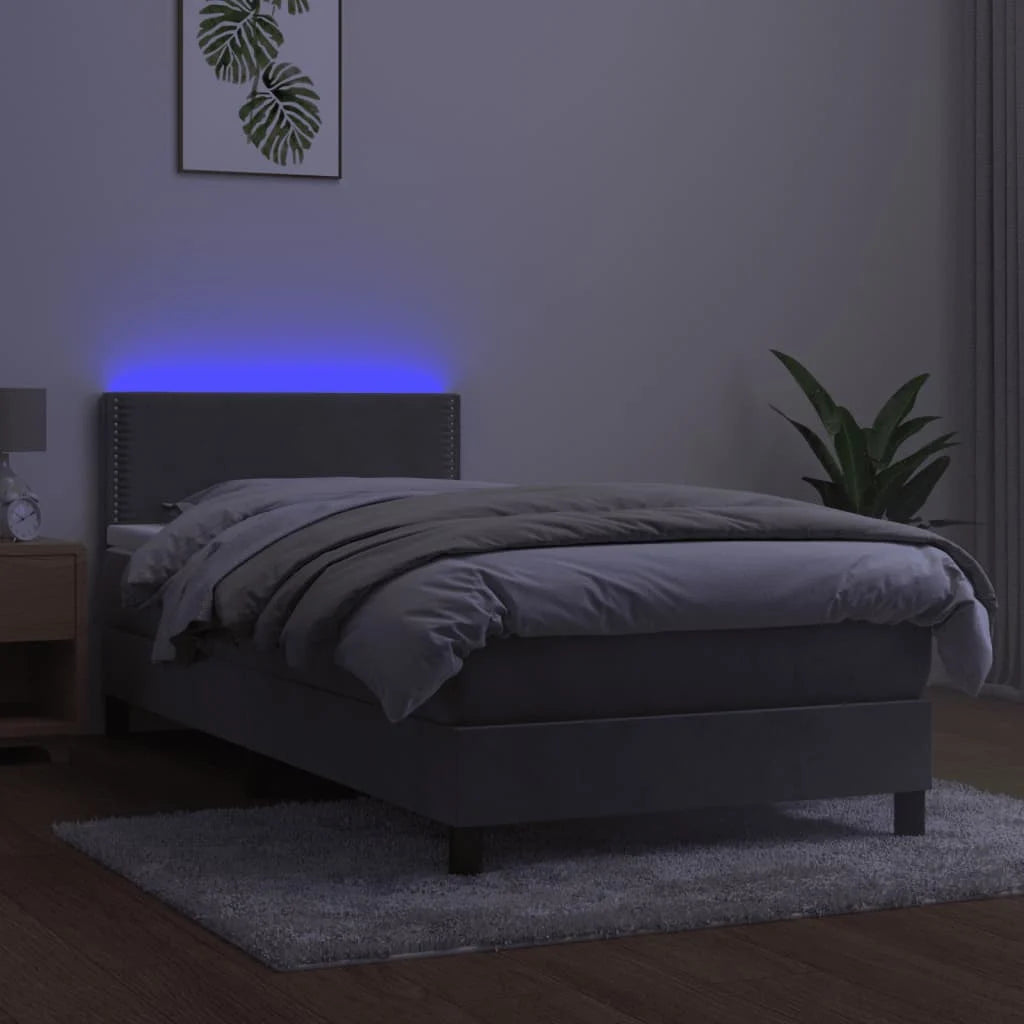 Boxspringbett ''Nailed'' mit Matratze & LED 90x200 cm