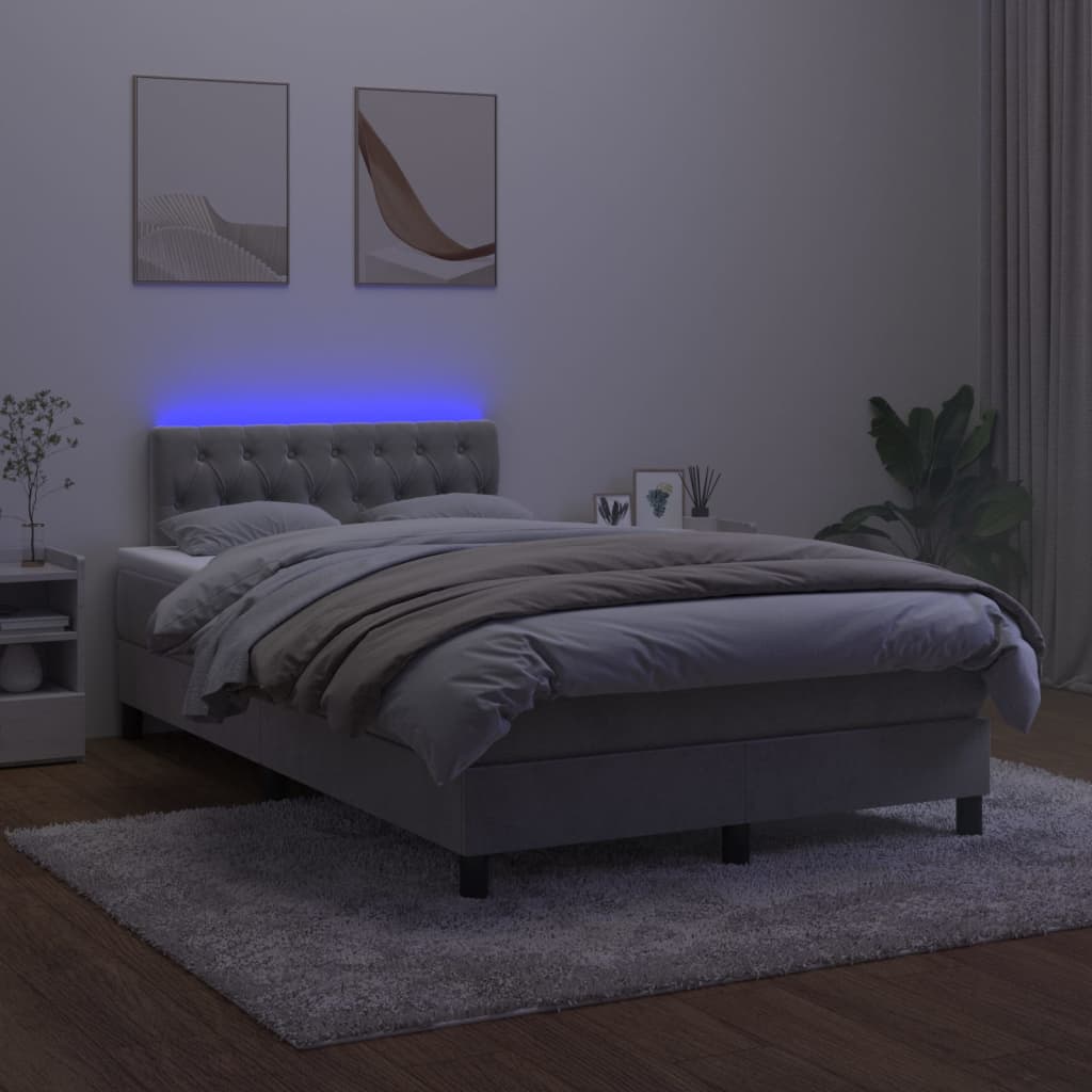 Boxspringbett ''Stitched'' mit Matratze & LED 120x200 cm