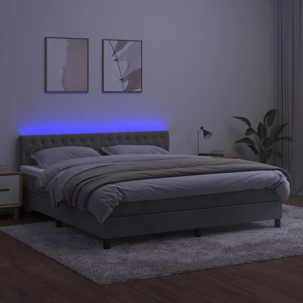 Boxspringbett ''Stitched'' mit Matratze & LED 160x200 cm