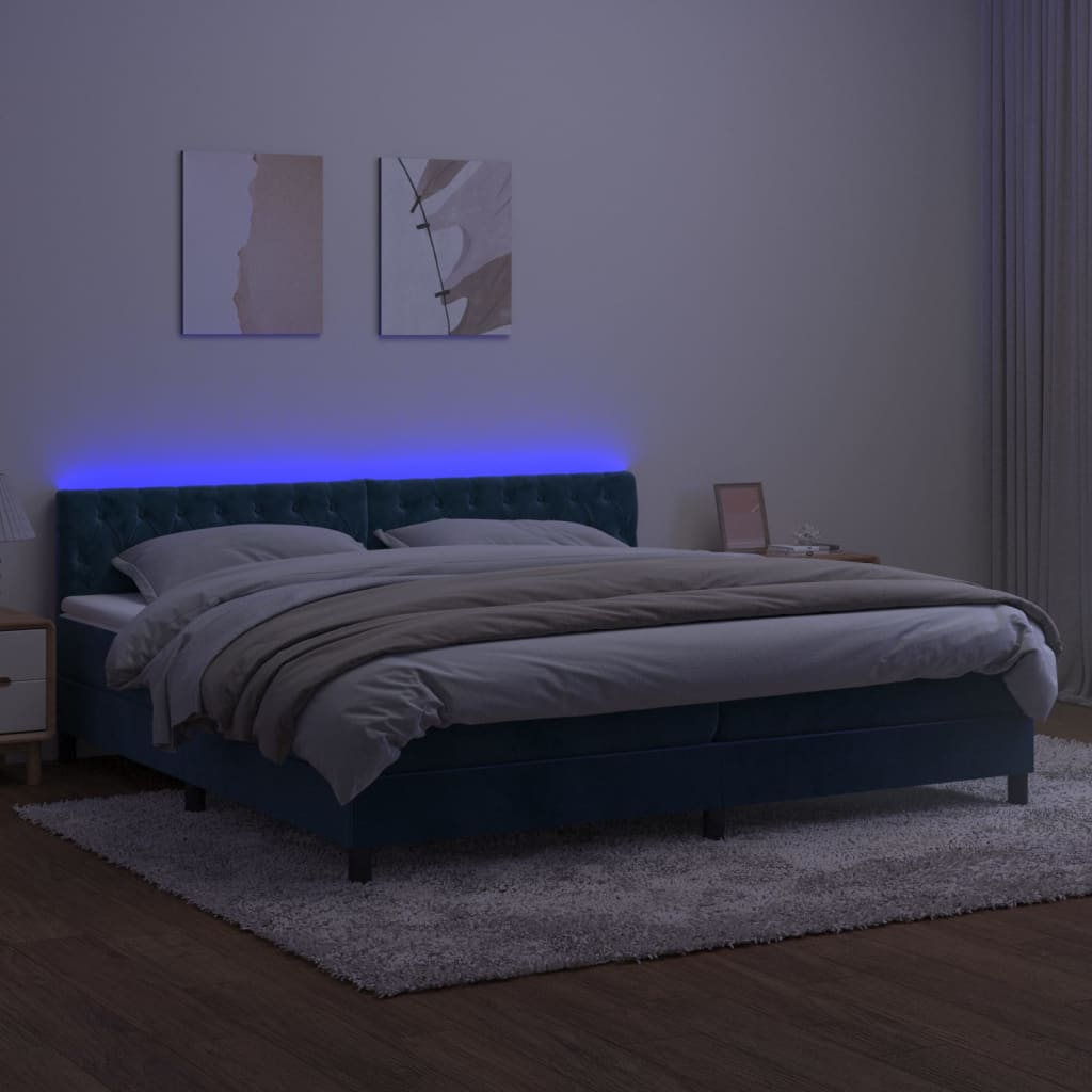 Boxspringbett ''Stitched'' mit Matratze & LED 200x200 cm