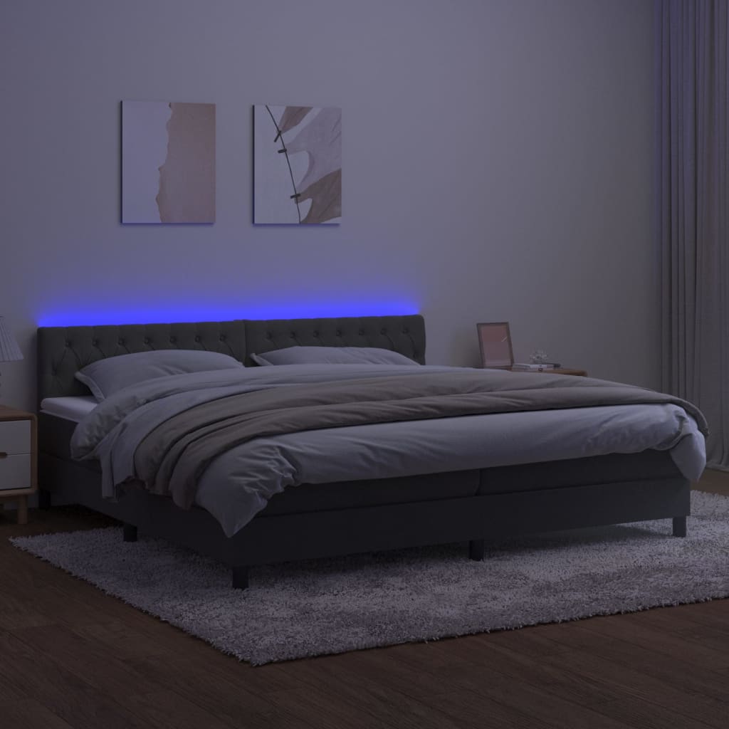 Boxspringbett ''Stitched'' mit Matratze & LED 200x200 cm