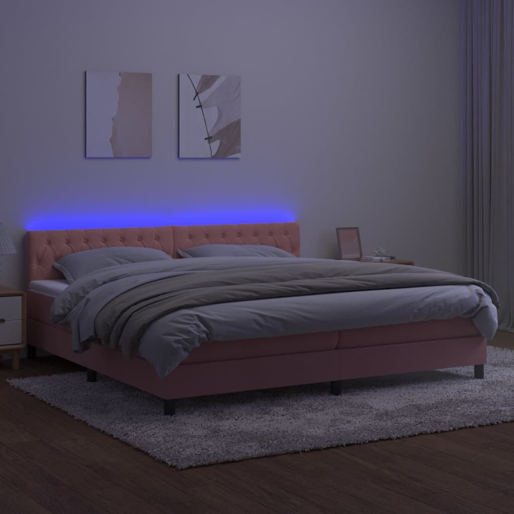 Boxspringbett ''Stitched'' mit Matratze & LED 200x200 cm