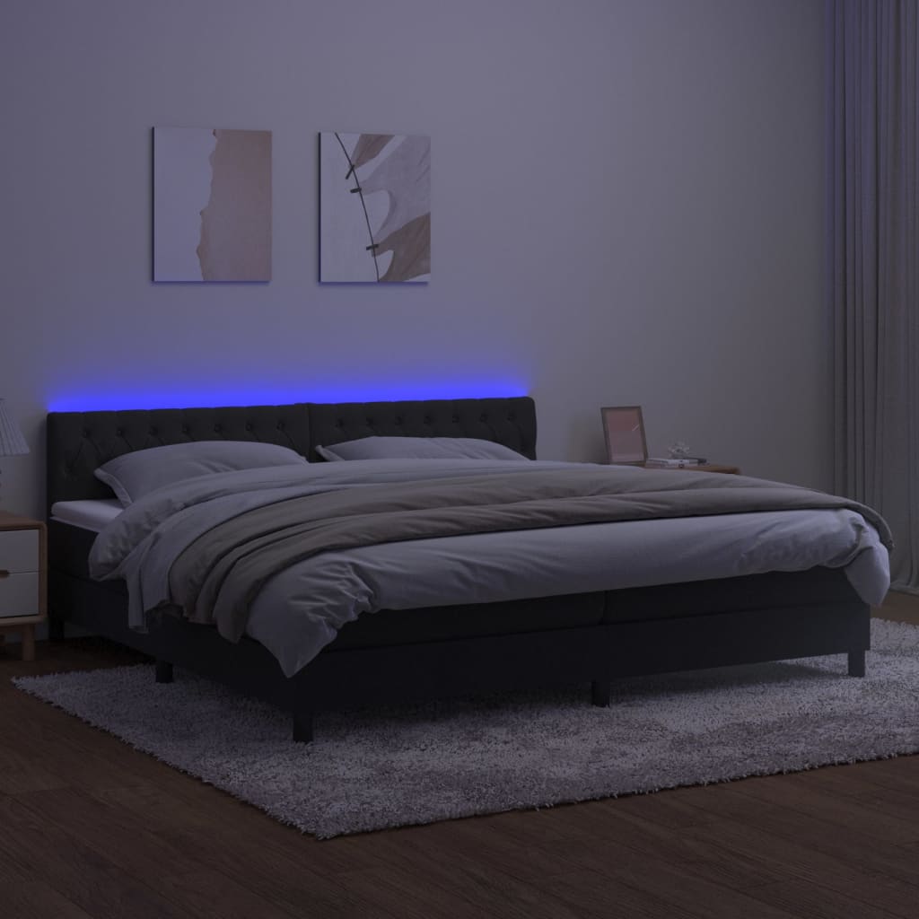 Boxspringbett ''Stitched'' mit Matratze & LED 200x200 cm