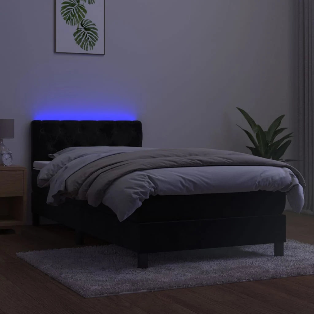 Boxspringbett ''Stitched'' mit Matratze & LED 80x200 cm