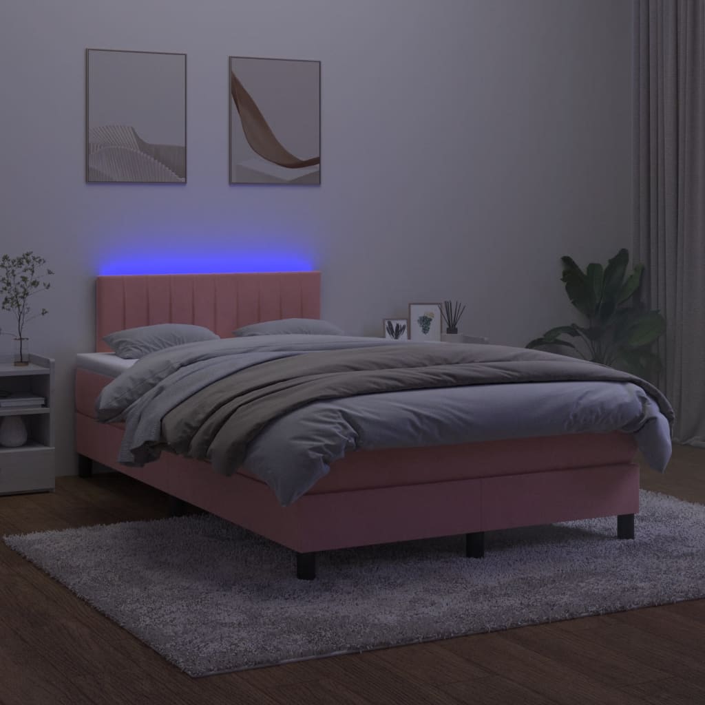 Boxspringbett ''Striped'' mit Matratze & LED 120x200 cm