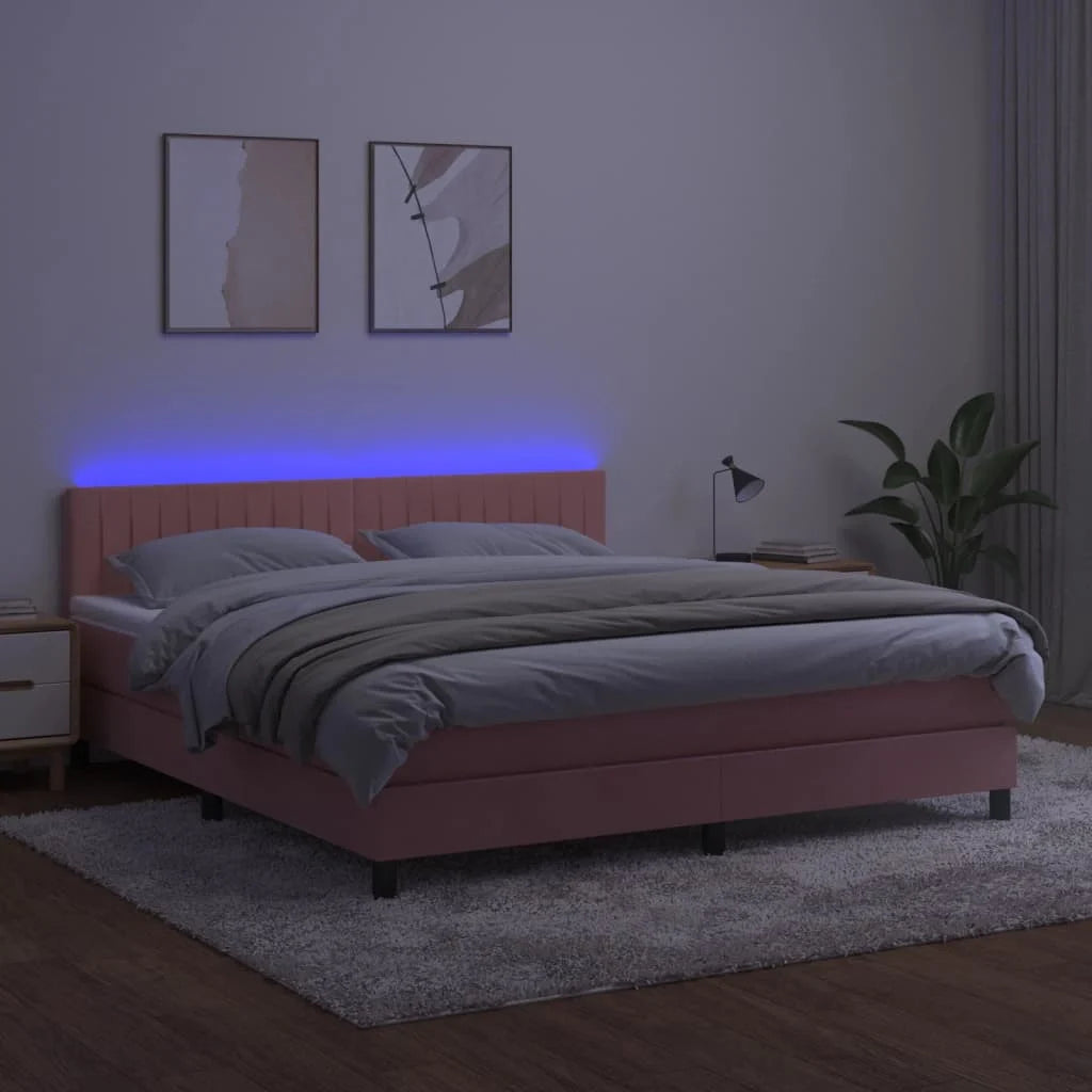 Boxspringbett ''Striped'' mit Matratze & LED 180x200 cm