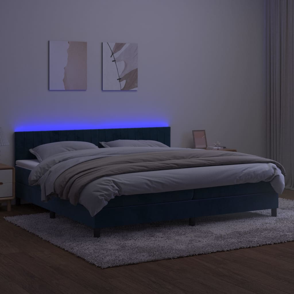 Boxspringbett ''Striped'' mit Matratze & LED 200x200 cm