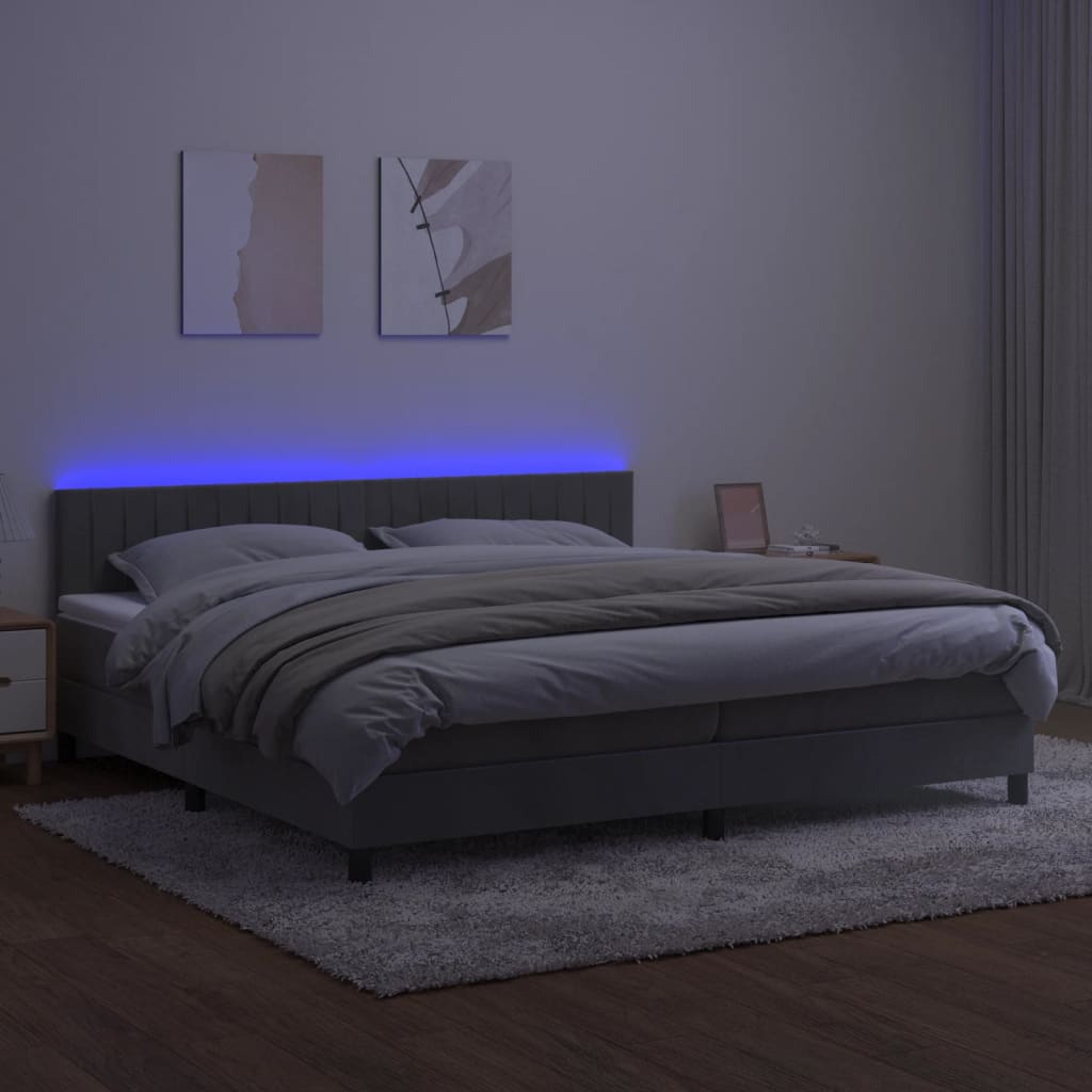 Boxspringbett ''Striped'' mit Matratze & LED 200x200 cm