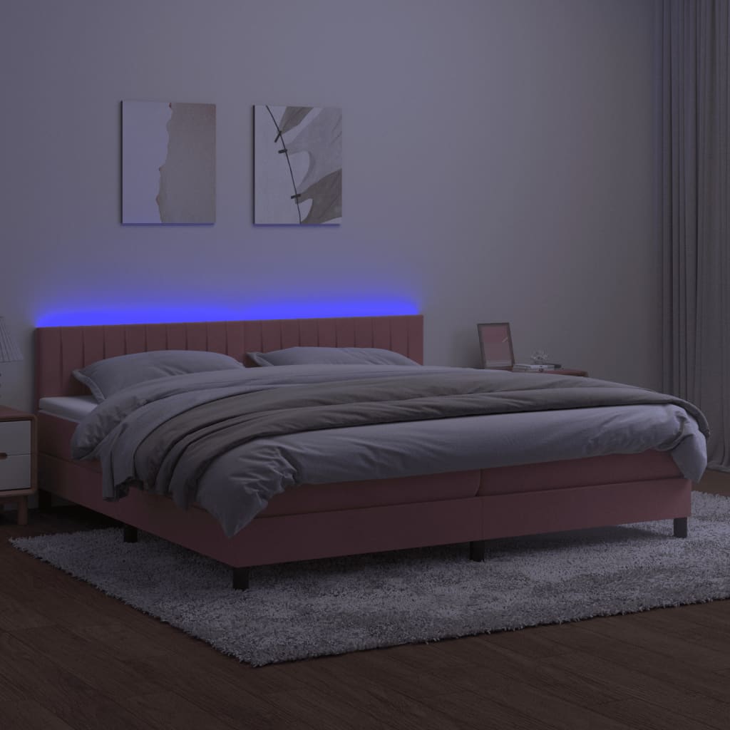 Boxspringbett ''Striped'' mit Matratze & LED 200x200 cm