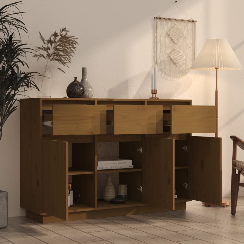 Sideboard 110x34x75 cm Massives Kiefernholz