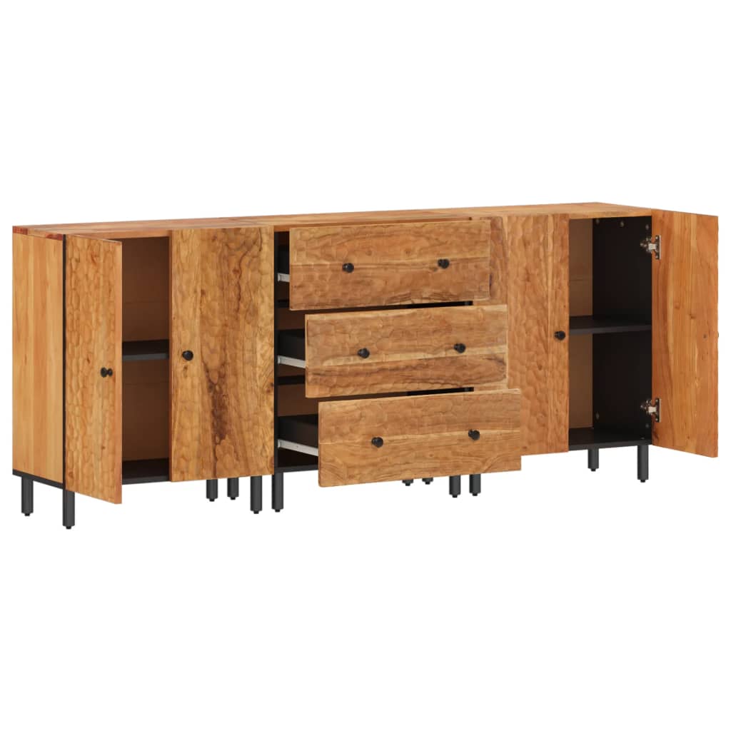 3-tlg. Sideboard 180x33x75 cm Massives Akazienholz