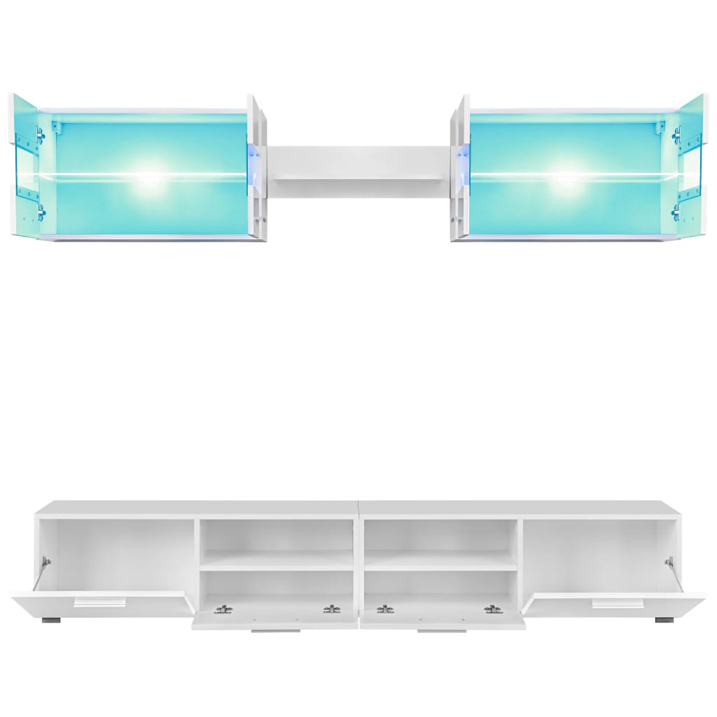 5-tlg. Wohnwand LED-Beleuchtung