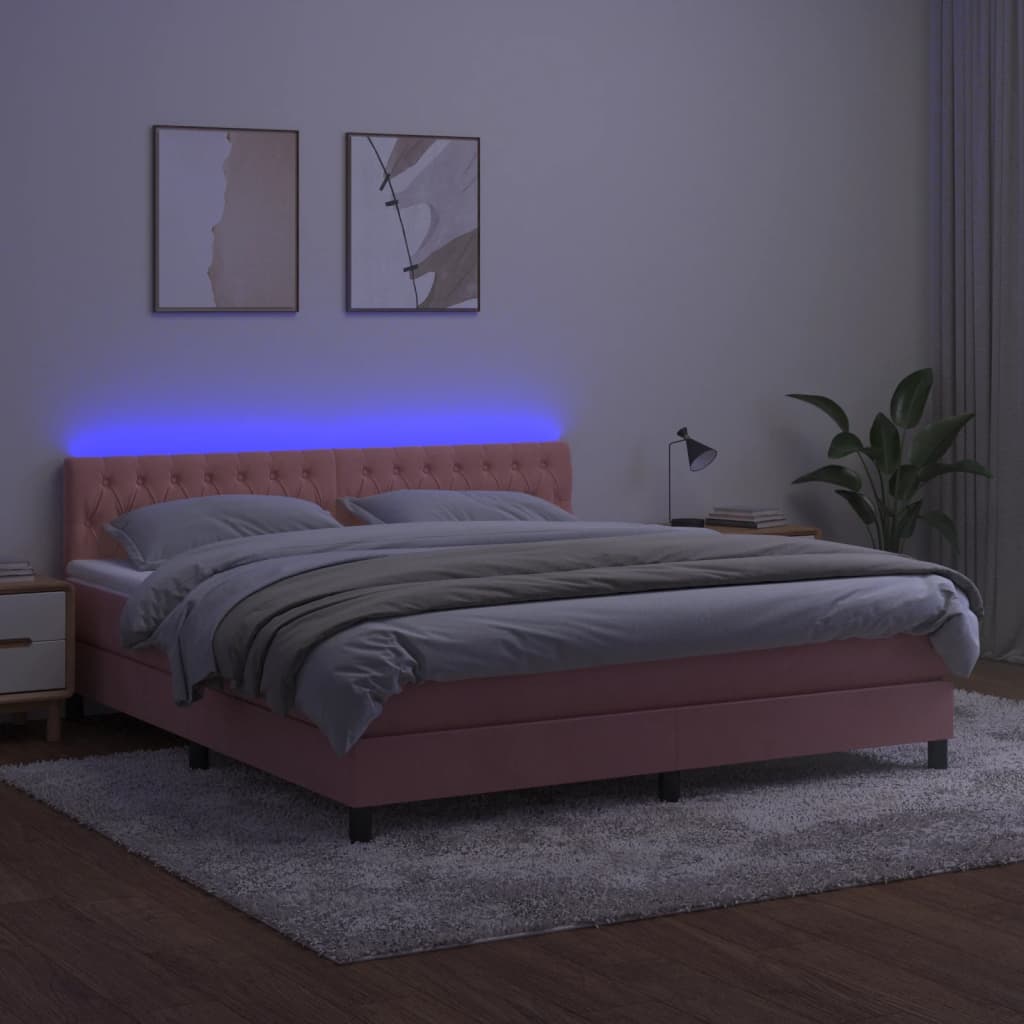 Boxspringbett ''Stitched'' mit Matratze & LED 180x200 cm