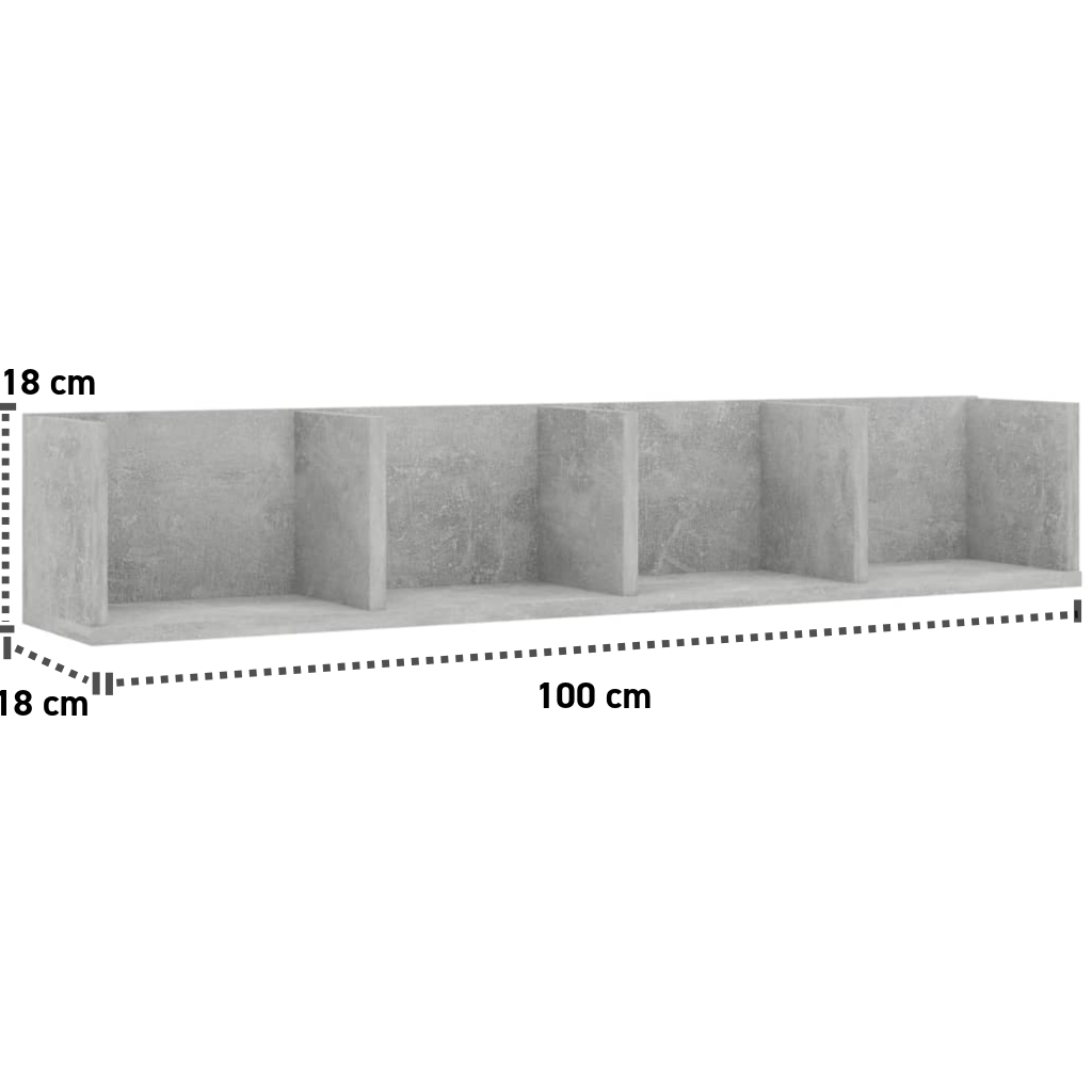 Wandregal 100x18x18 cm