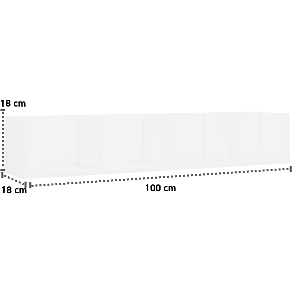 Wandregal 100x18x18 cm