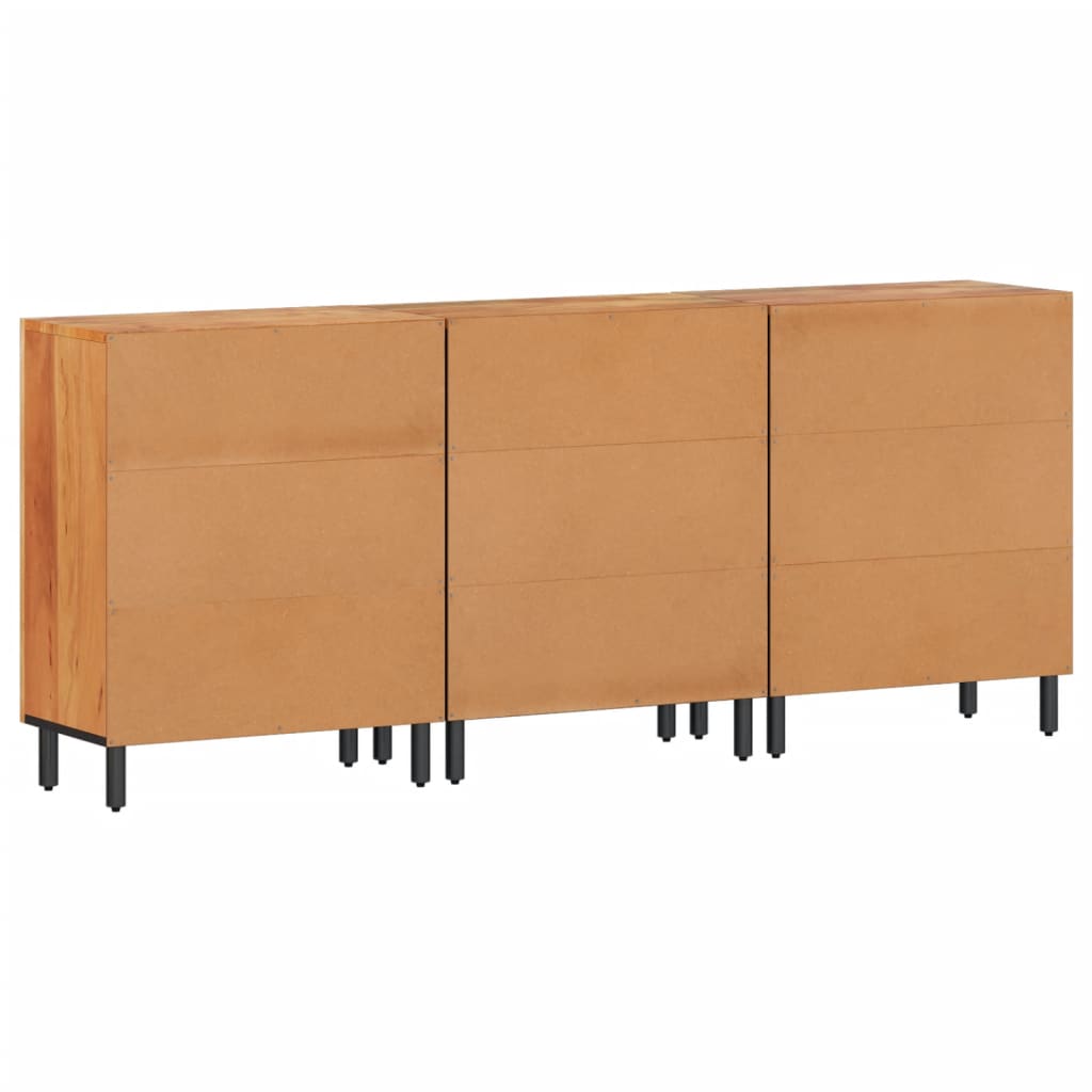 3-tlg. Sideboard 180x33x75 cm Massives Akazienholz