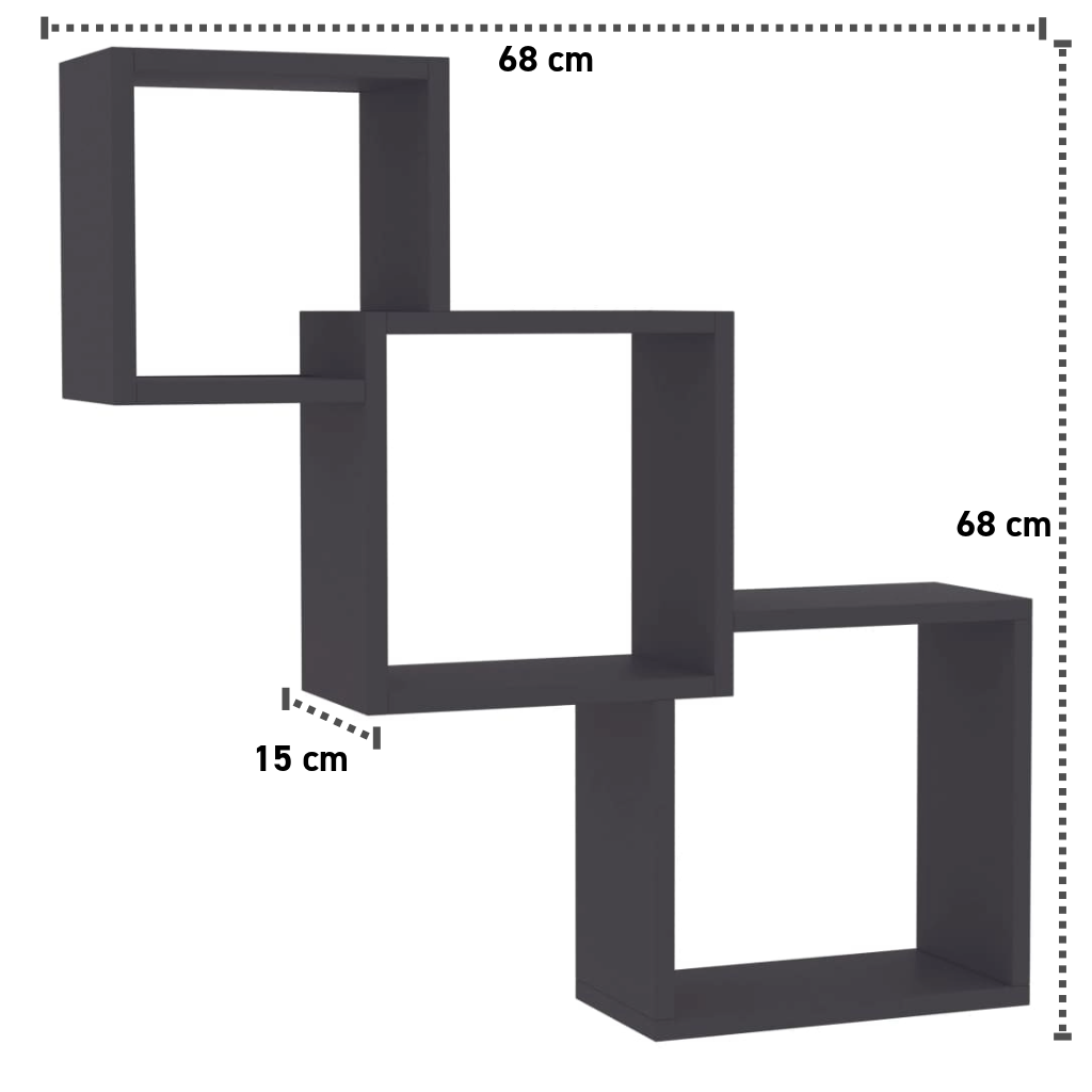 Wandregal 68x15x68 cm