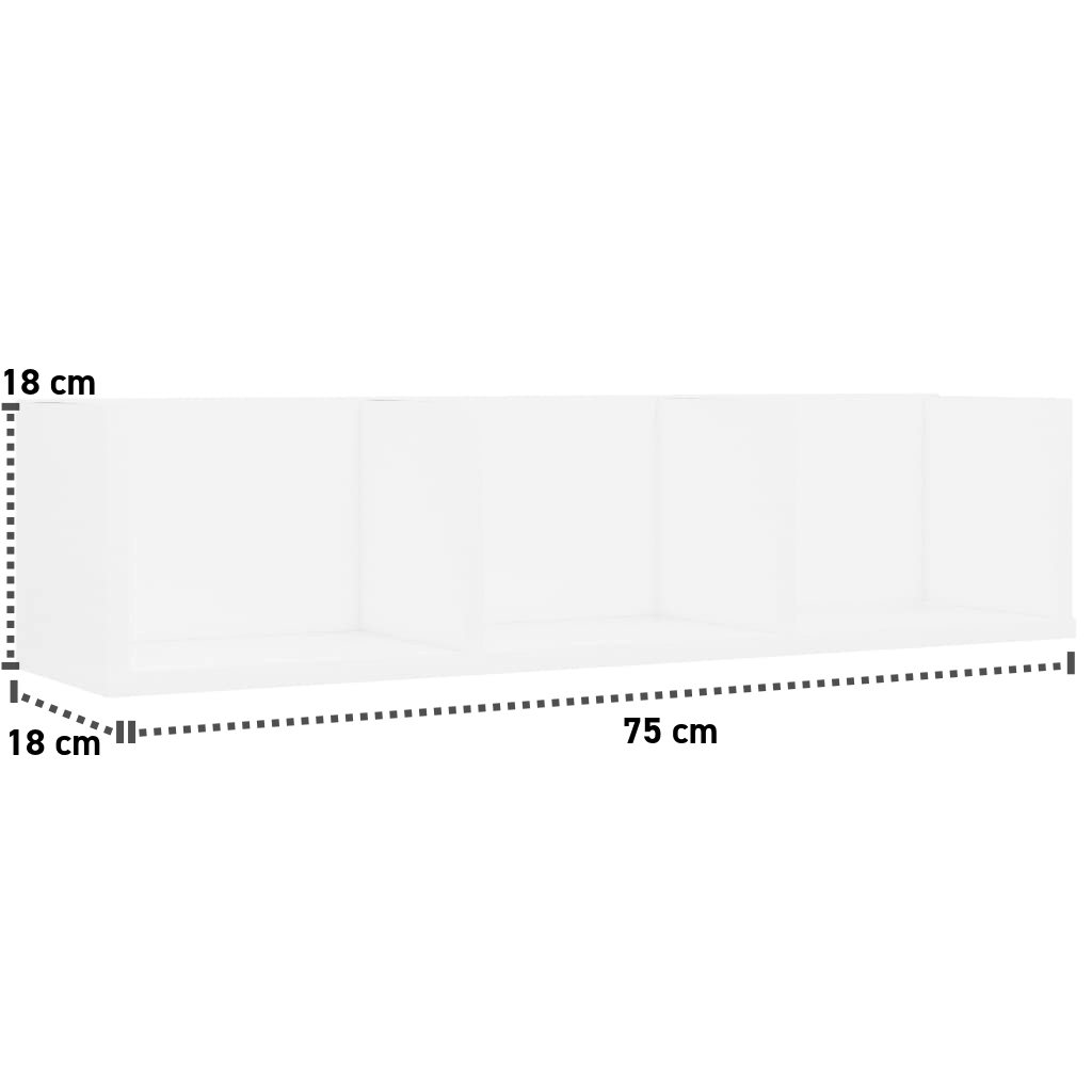 Wandregal 75x18x18 cm