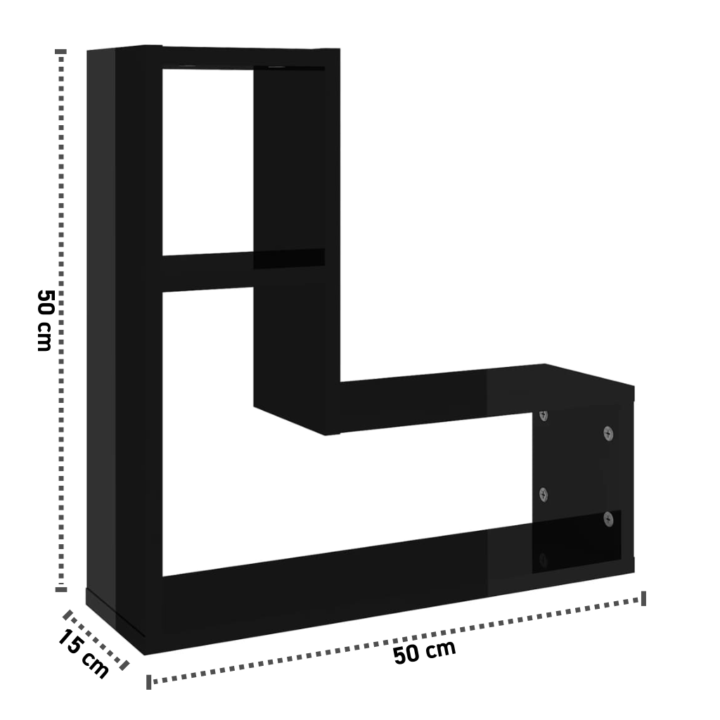 2er-Set Wandregal 50x15x50 cm