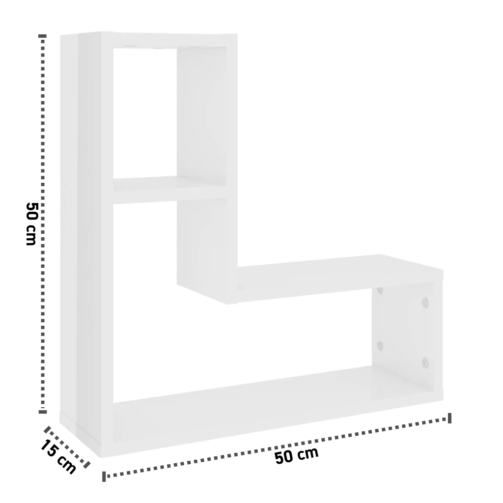 2er-Set Wandregal 50x15x50 cm