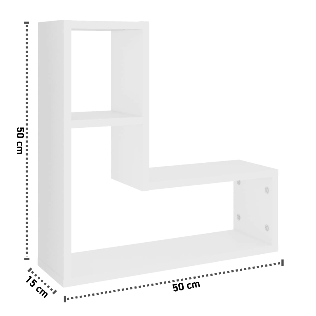 2er-Set Wandregal 50x15x50 cm