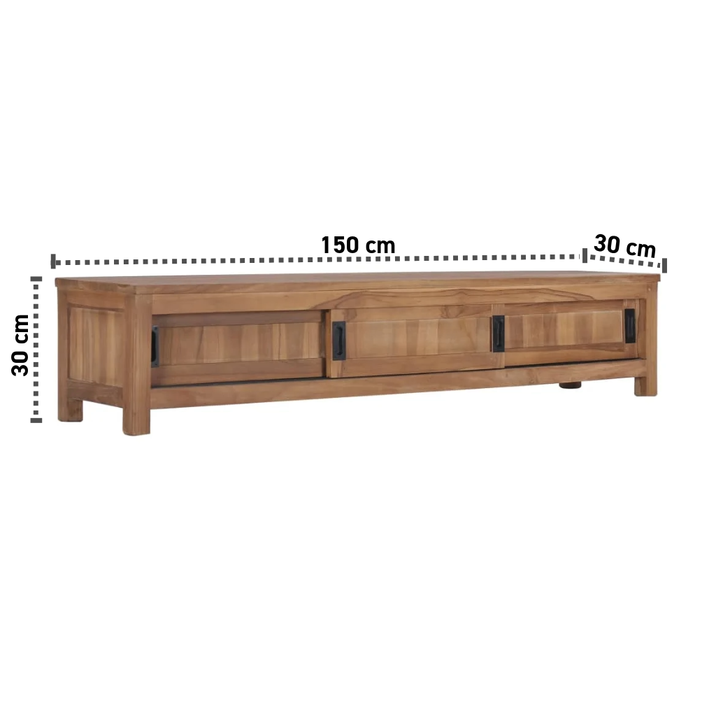 Lowboard 150x30x30 cm Massives Teakholz