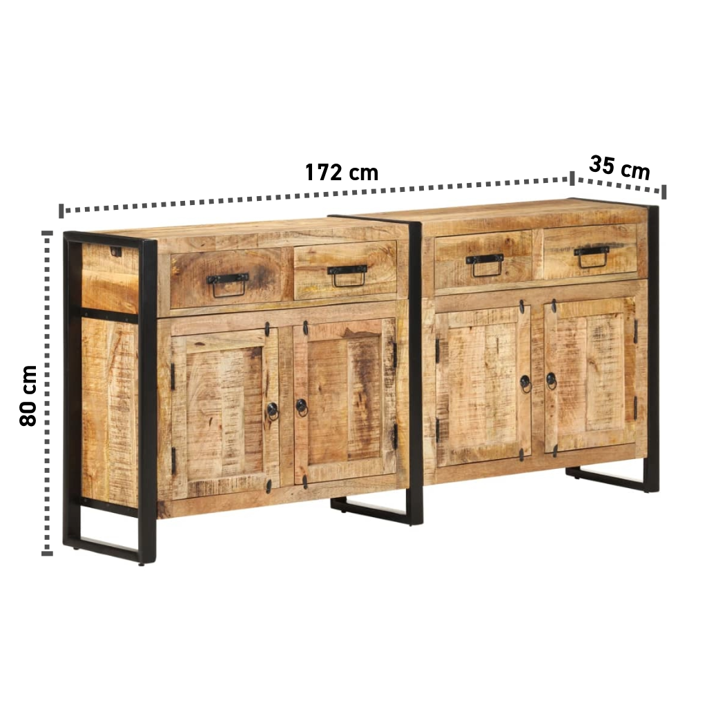 Sideboard 172x35x80 cm Massives Mangoholz