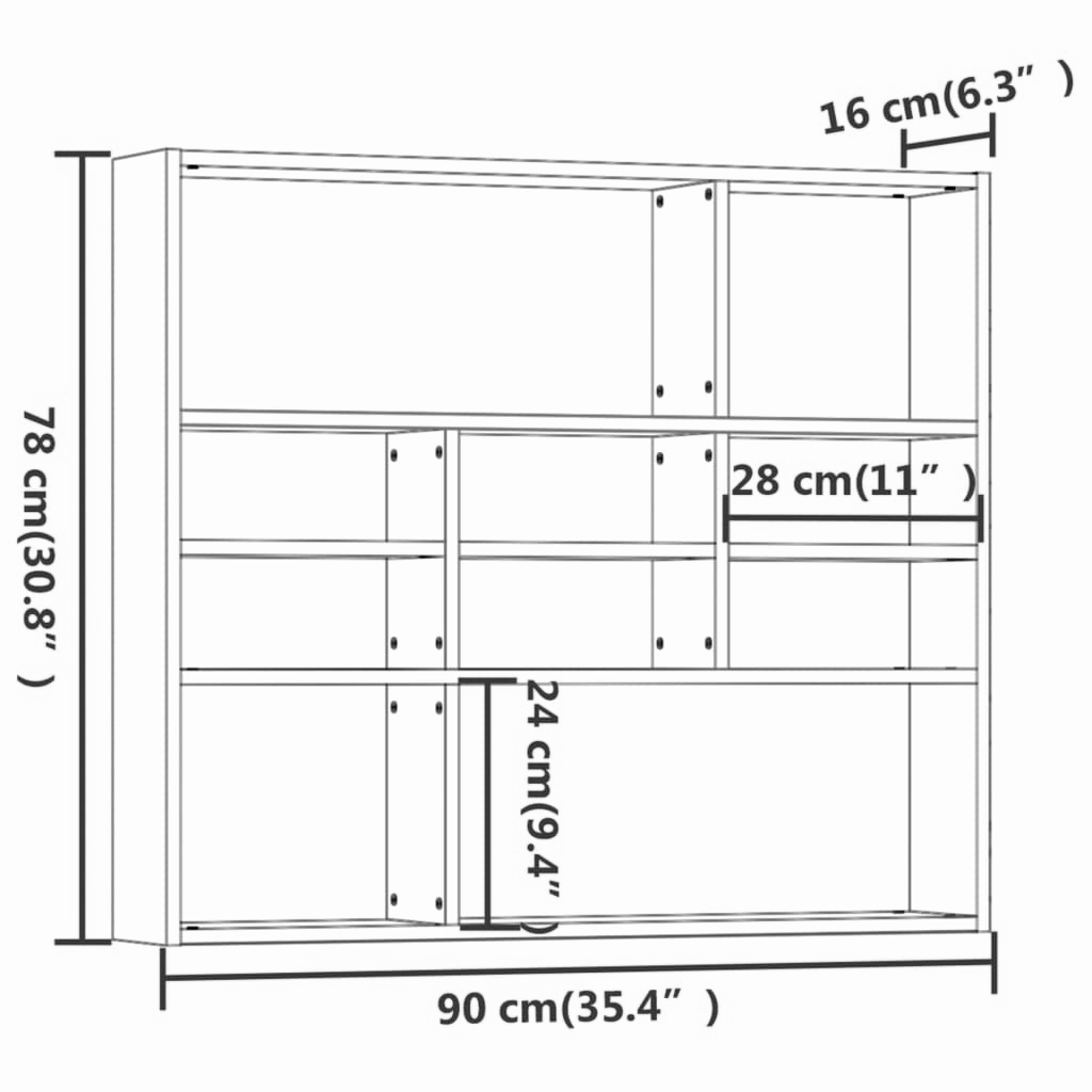 Wandregal 90x16x78 cm