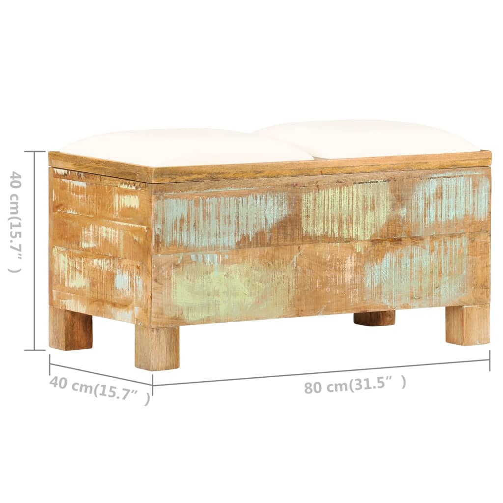 Recycelte-Sitzbank mit Stauraum 80x40x40 cm