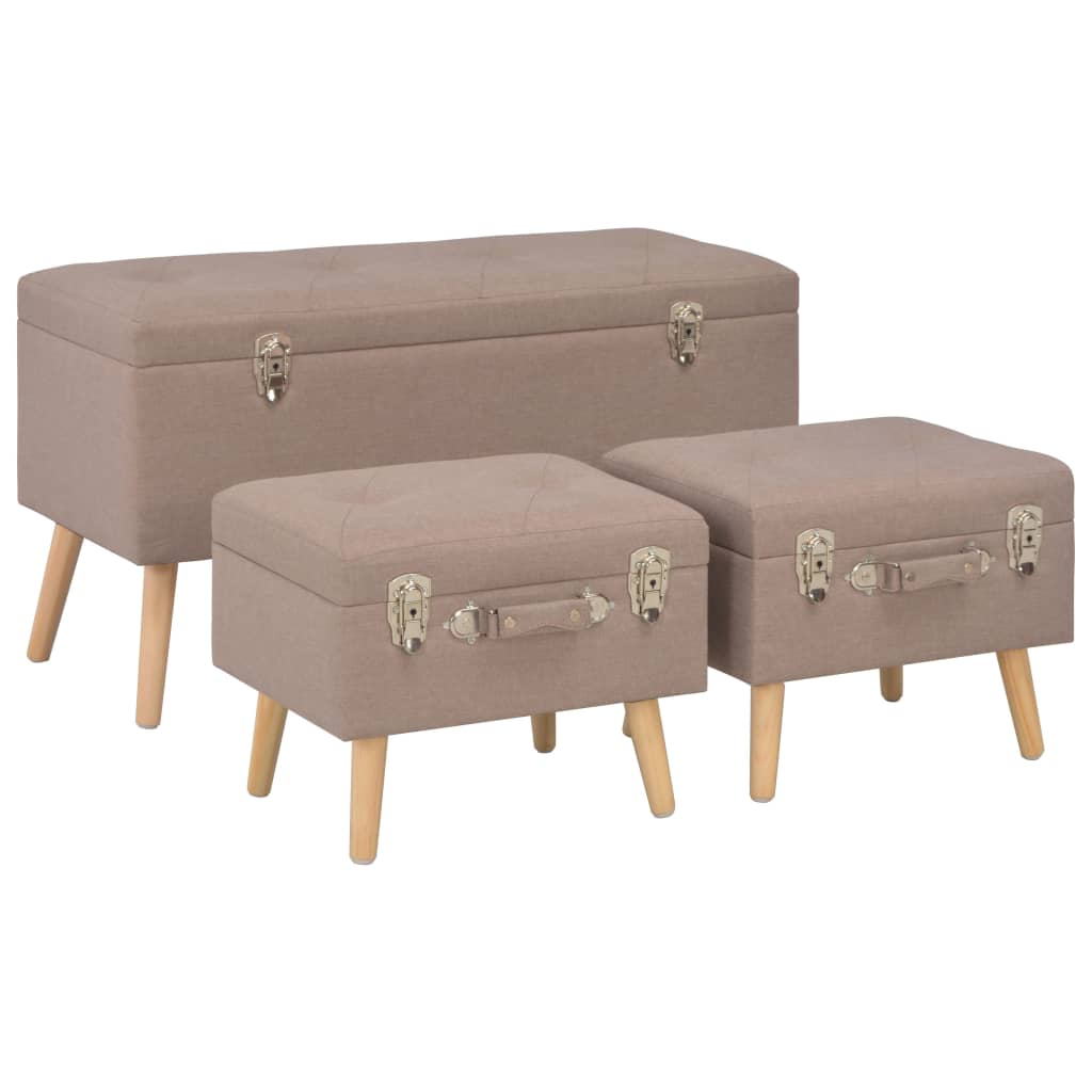 3er-Set Hocker mit Stauraum