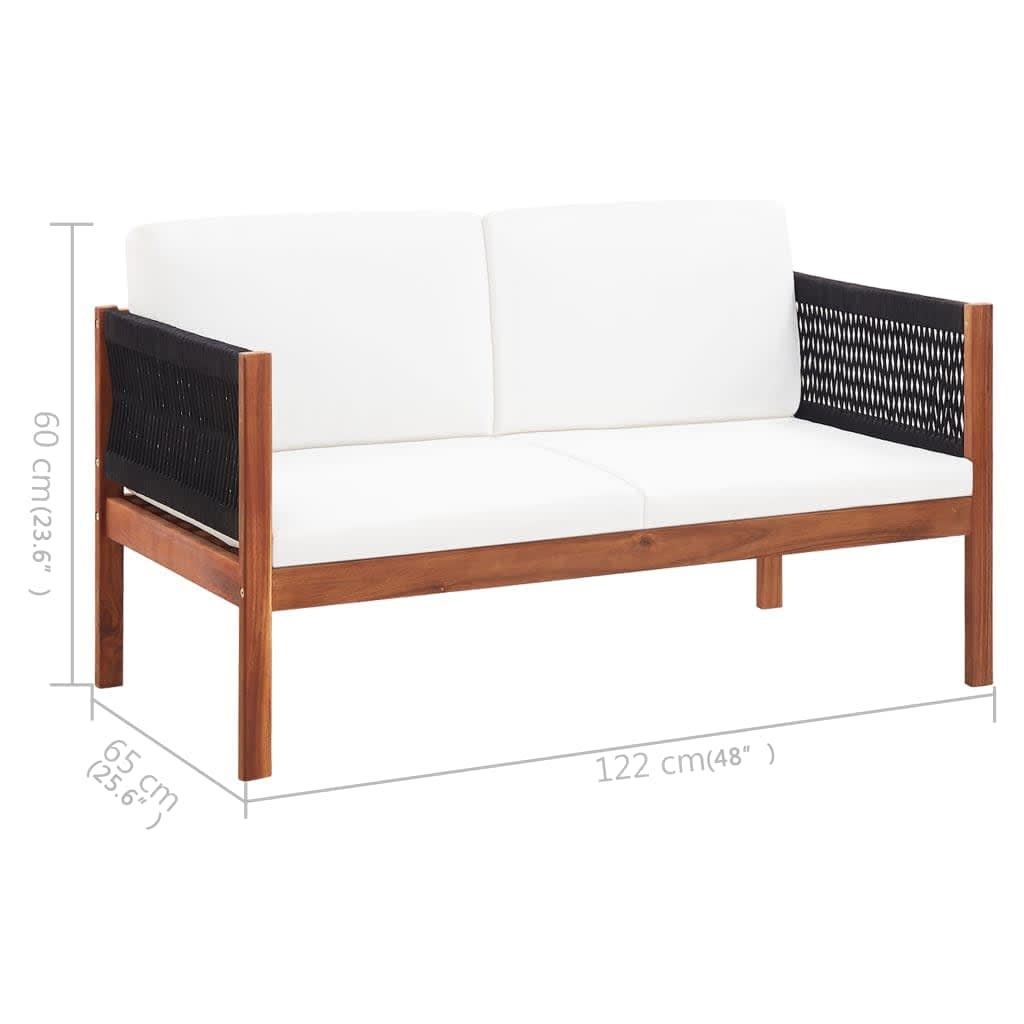 2-Sitzer Gartensofa Braun 122 cm